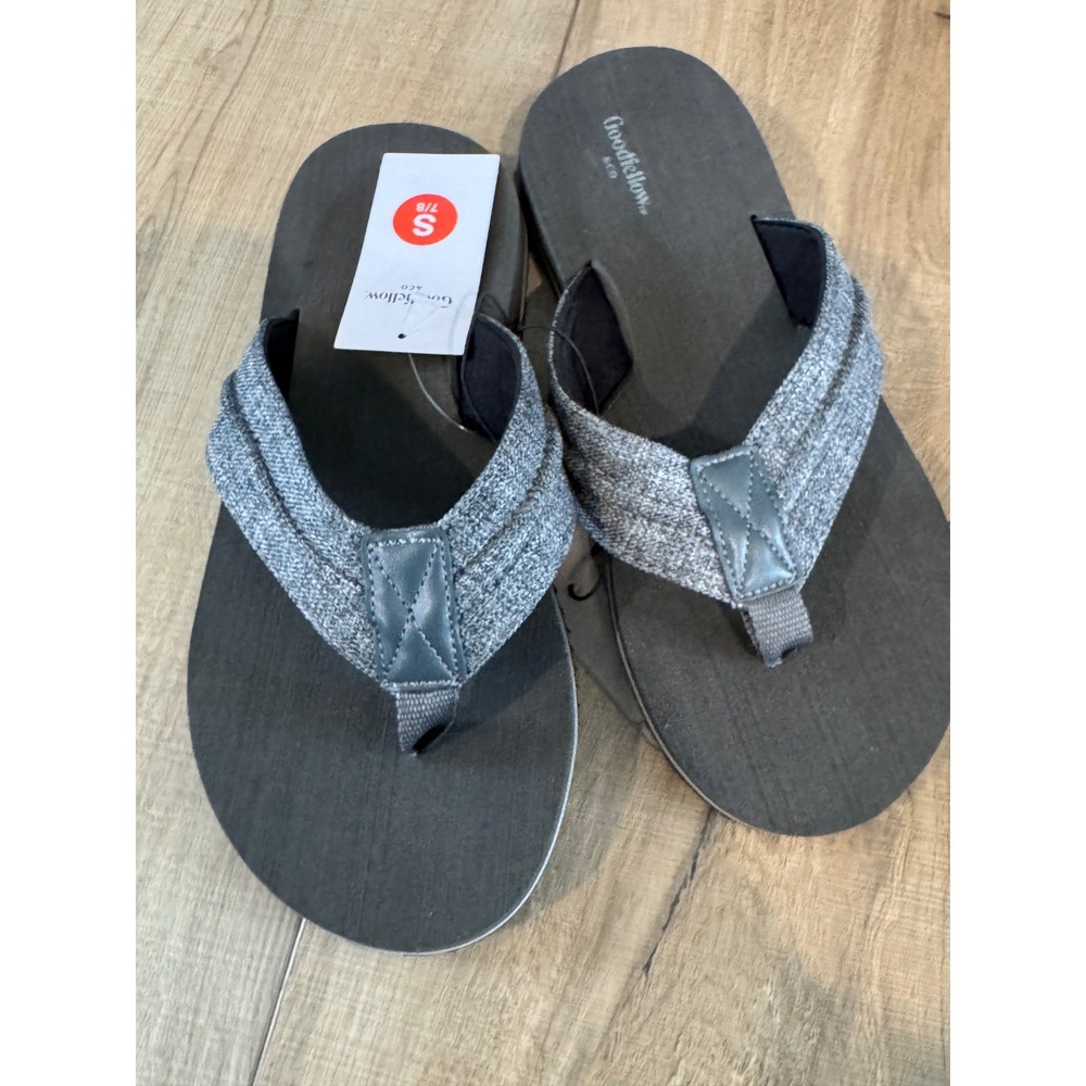 Goodfellow & Co Flip Flop Sandals Mens Size Small 7/8‎ Gray Fabric Strap Foam
